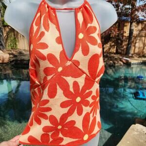 Vintage orange and cream